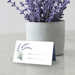 Einfache Lavendel-Hochzeitsplatzkarten Platzkarte