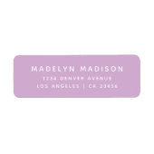 Einfache Lavendel Lila Elegante Rücksendeadresse (Vorne)