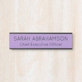 Einfache Lavendel Lila Name Plate - Türsignatur Türschild (Vorderseite )