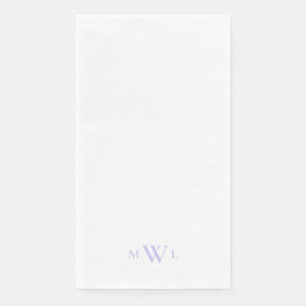 Einfache Lavendel-Monogramm-Hochzeit Serviette