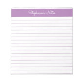 Einfache Lavendel Personalisiert Notizblock (Vorderseite)