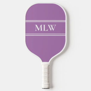 Einfache Lavendel und Weiß Mit Monogramm Pickleball Schläger
