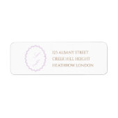 Einfache Lavendel-Wappen-Monogramm-Hochzeit (Vorne)