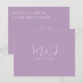 Einfache Lavenderhochzeit Das Datum speichern (Vorne/Hinten)