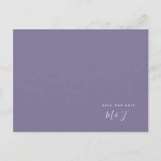 Einfache Lavenderhochzeit Das Datum speichern Postkarte (Vorderseite)