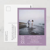 Einfache LavenderWedding Save the Date Foto Postkarte (Vorne/Hinten)