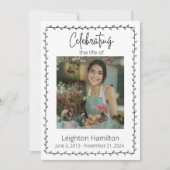 Einfache Leaf-Beerdigung - Feier des Lebensprogram Einladung (Vorderseite)