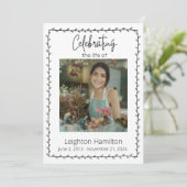 Einfache Leaf-Beerdigung - Feier des Lebensprogram Einladung (Stehend Vorderseite)