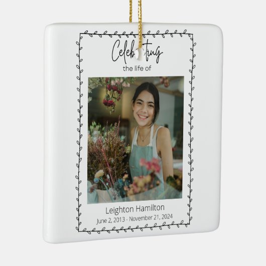 Einfache Leaf-Beerdigung - Lebensfeier Keramikornament (Rechts)