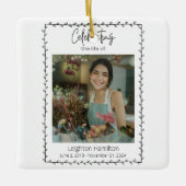 Einfache Leaf-Beerdigung - Lebensfeier Keramikornament (Vorderseite)