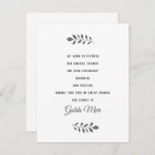 Einfache Leaf Border Jüdische Sympathiekarten RSVP Karte (Vorne/Hinten)