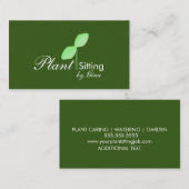 Einfache Leaf-Pflanze-Sitting-Logo-Visitenkarte Visitenkarte (Vorne/Hinten)