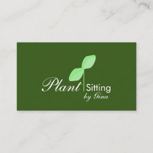 Einfache Leaf-Pflanze-Sitting-Logo-Visitenkarte Visitenkarte