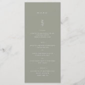 Einfache Leaf Sage Green Wedding Dinner Flat Menu Menükarte (Vorderseite)
