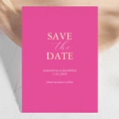Einfache, lebendige Rosa Save the Date Hochzeit Folieneinladung