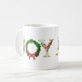 Einfache Lebensfreude am Weihnachtskranz extravaga Kaffeetasse (Vorderseite Links)