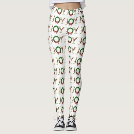 Einfache Lebensfreude am Weihnachtskranz extravaga Leggings (Vorderseite)