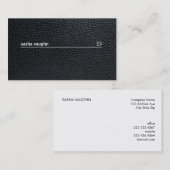 Einfache Leder mit weißer Linie Visitenkarte (Vorne/Hinten)