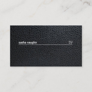 Einfache Leder mit weißer Linie Visitenkarte