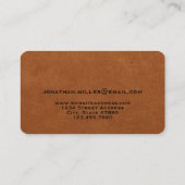 Einfache Ledergoldmonogramm Visitenkarte (Rückseite)