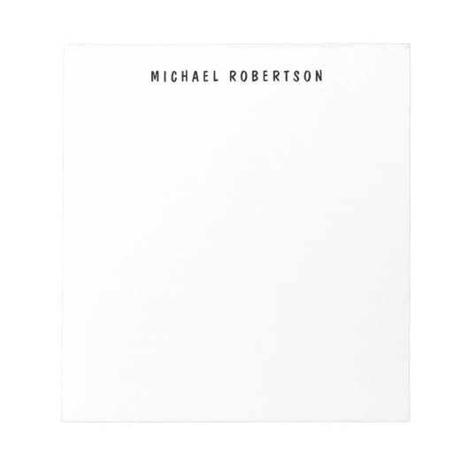 Einfache Legible Bezeichnung Elegant Minimalistisc Notizblock (Vorderseite)