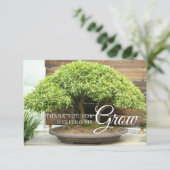 Einfache Lehrerin Vielen Dank Karte mit Bonsai (Stehend Vorderseite)