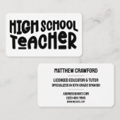 Einfache Lehrerin Visitenkarte (Vorne/Hinten)