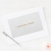Einfache, leicht graue Linen Minimalistisch Rechteckiger Aufkleber (Umschlag)