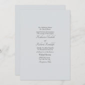 Einfache leichte, graue feierliche Hochzeit ein Or Einladung (Vorne/Hinten)