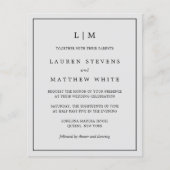 Einfache leichte, graue Monogramm Budget Hochzeit  (Vorderseite)