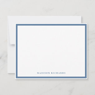 Einfache leichte Navy Blue Border Personalisiert Mitteilungskarte