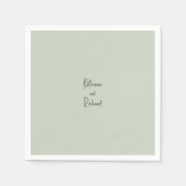 Einfache leichte Seite Custom Wedding Cocktail Nap Serviette (Vorderseite)