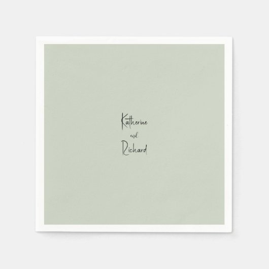 Einfache leichte Seite Custom Wedding Cocktail Nap Serviette (Vorderseite)