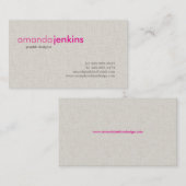 Einfache LeinenTelefonkarte Telefonnummerkarte (Vorne/Hinten)