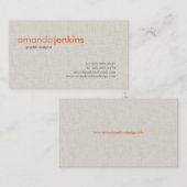 Einfache LeinenTelefonkarte Telefonnummerkarte (Vorne/Hinten)