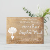 Einfache Leinwand Mason Jar Hochzeit Einladung (Stehend Vorderseite)