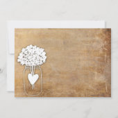 Einfache Leinwand Mason Jar Hochzeit Einladung (Rückseite)
