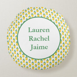 Einfache Lemonen Rundes Kissen