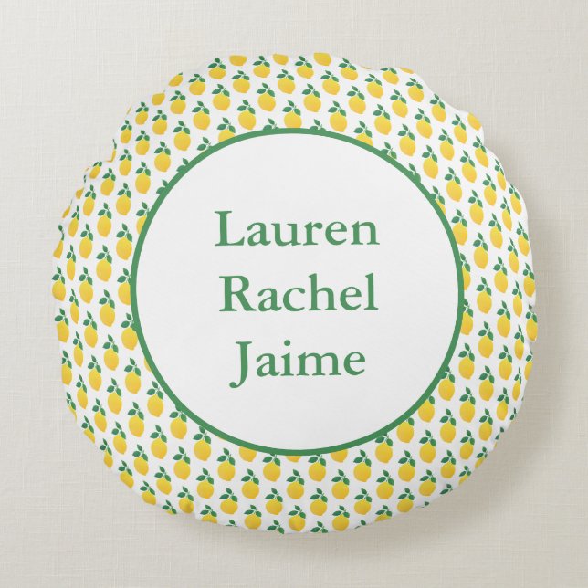 Einfache Lemonen Rundes Kissen (Vorderseite)
