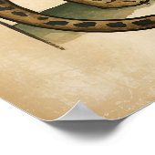 Einfache Leopardenkunst im alten Stil Poster (Ecke)