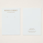 Einfache Lichtblau Ohrring Schmuckkarte (Vorne & Hinten)