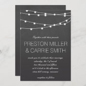 Einfache Lichterkette für Hochzeiten| Hochzeit Einladung (Vorne/Hinten)