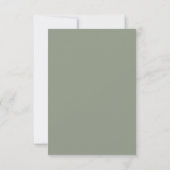 Einfache Lichterkette Hochzeit Sagegrün Einladung (Rückseite)