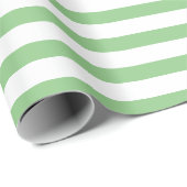 Einfache Lichtstreuung Grün und Weiß Streifen Geschenkpapier (Rolleneckpunkt)
