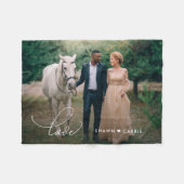 Einfache Liebe bearbeitbare Farbe Personalisierte Fleecedecke (Vorderseite (Horizontal))