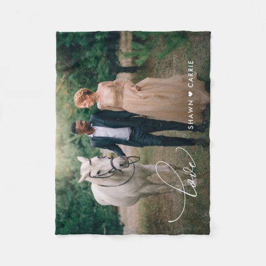 Einfache Liebe bearbeitbare Farbe Personalisierte Fleecedecke (Vorderseite)