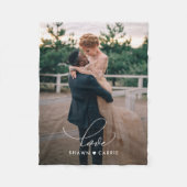 Einfache Liebe bearbeitbare Farbe Personalisierte  Fleecedecke (Vorderseite)