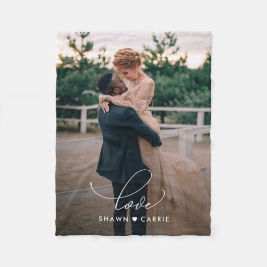 Einfache Liebe bearbeitbare Farbe Personalisierte  Fleecedecke (Vorderseite)