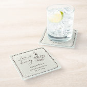 Einfache Liebe Brautparty Kaffee Brauen Glasuntersetzer (Schrägansicht)