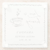 Einfache Liebe Brautparty zum Kaffee kochen Glasuntersetzer (Rückseite)